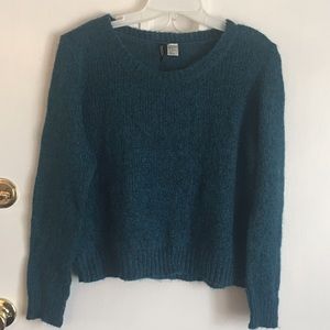 Turquoise crop top sweater