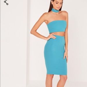 Choker Midi Dress Blue