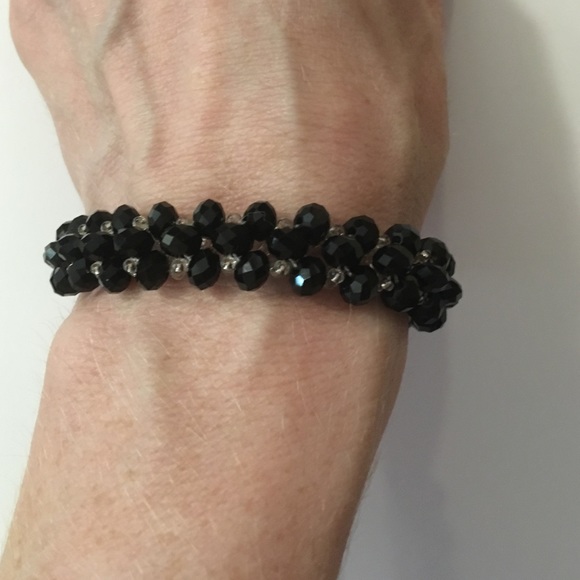 Black Swarovski crystal bracelet
