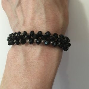 Black Swarovski crystal bracelet