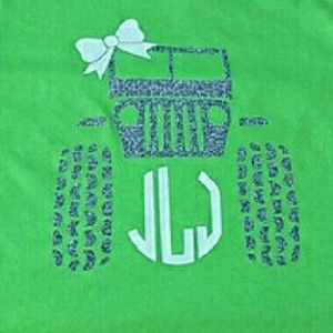 Custom Monogram sweat shirt jeep name initial