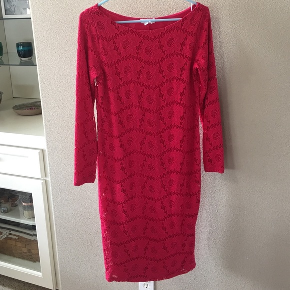 Ingrid & Isabel Boatneck Lace Maternity Dress