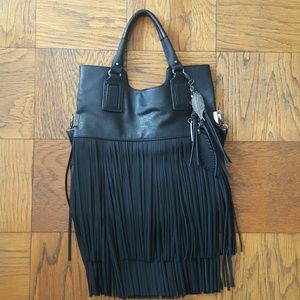Fringe Black Shoulder/Crossbody Bag