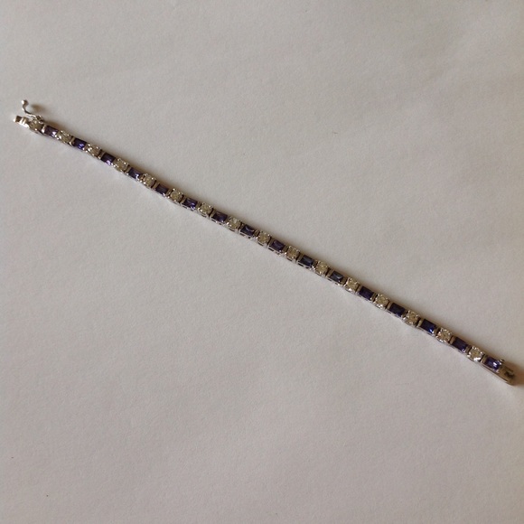 Sterling Silver Gemstone Tennis Bracelet 7.5"