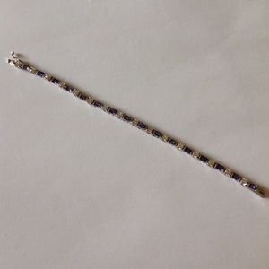Sterling Silver Gemstone Tennis Bracelet 7.5"