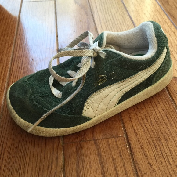 Puma suede green toddler sneakers