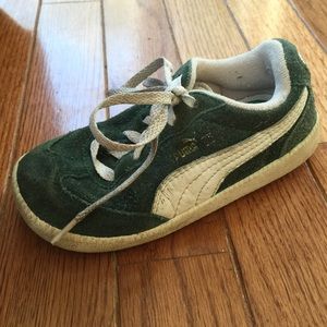 Puma suede green toddler sneakers