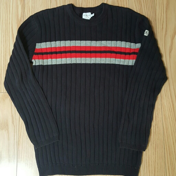 Boys XL Calvin Klein Blue Cotton Ribbed Sweater