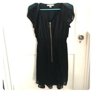 Black zip up sheer dress