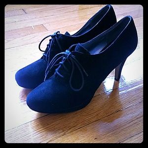 Suede lace up booties