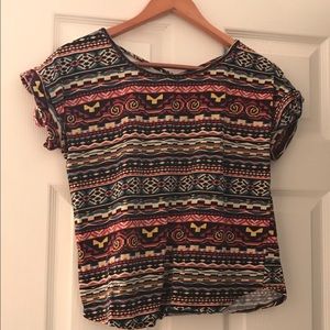 Colorful Pattern Crop Top