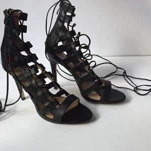 Lace up Pep Toe Sandals.