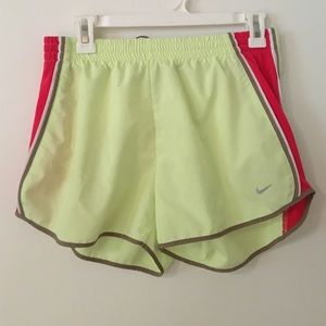 Nike light green running shorts