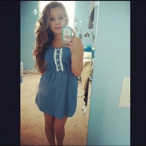 Denim and lace dress