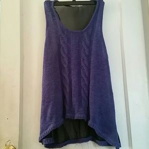 Decree front knitted tank top w/ see through back