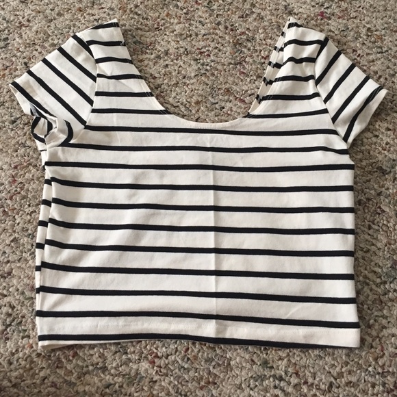 Charlotte Russe Tops - Black and white stripe crop top!