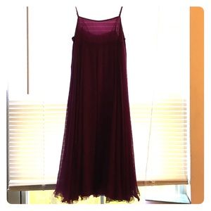 100% Silk Purple Anthropologie "Ume Dress" by Saja