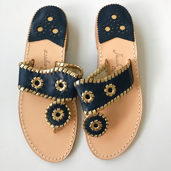🚨FINAL SALE‼️ Navy Blue & Gold Jack Rogers - Picture 2 of 4
