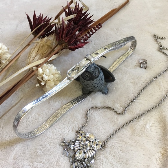 J. Crew Accessories J Crew Silver Leather Belt Poshmark