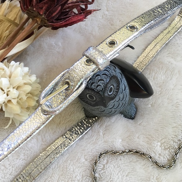 J. Crew Accessories J Crew Silver Leather Belt Poshmark