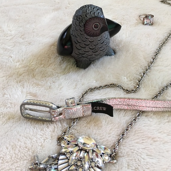 J. Crew Accessories J Crew Silver Leather Belt Poshmark