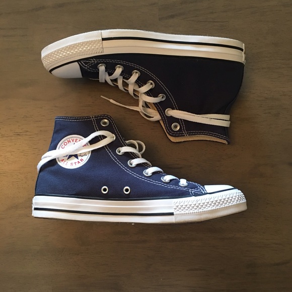 Navy Blue High Top Converse Size 8