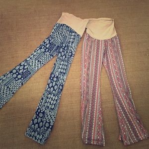 Stretchy bell bottom maternity pants