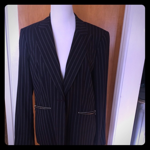 Michael Kors pin striped navy jacket size 14