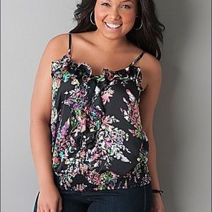 Floral Lane Bryant Rufle Front Tank Cami