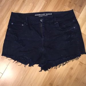 American Eagle High-rise black denim jean short