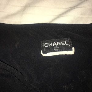 CHANEL black silk skirt