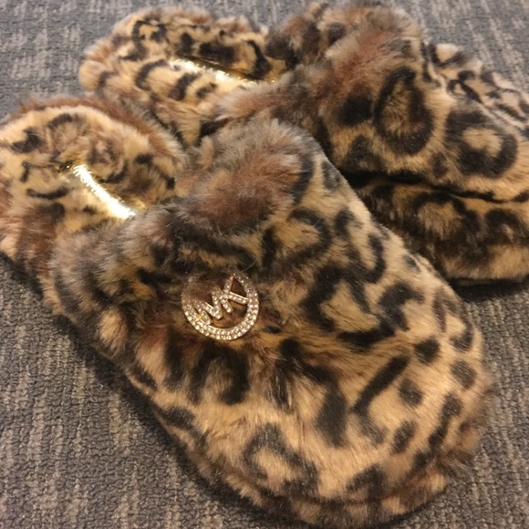 Michael Kors leopard print slippers