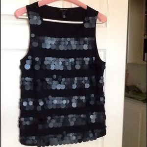 New black matte sequin washable top sizeS