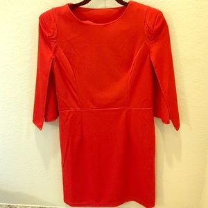 Red cape dress