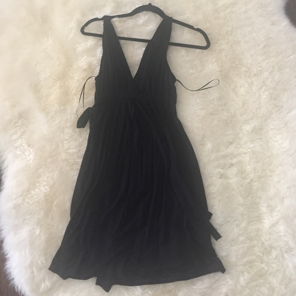 Zara black double V dress size Small