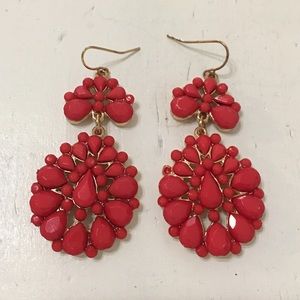 Red and Gold Statement Earrings