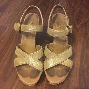 Gold Ugg Wedges