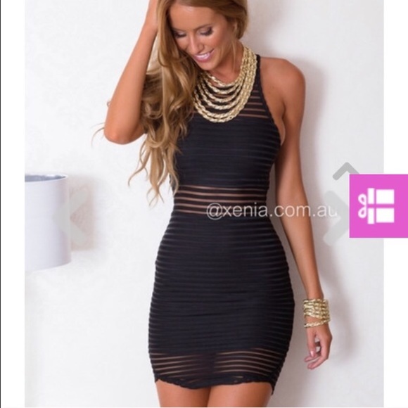 Black sheer bodycon dress