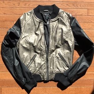 Brand new faux leather two toned jacket