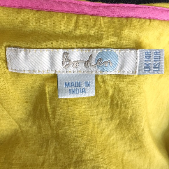 Boden yellow eyelet peter pan collar mod style top - Picture 4 of 4