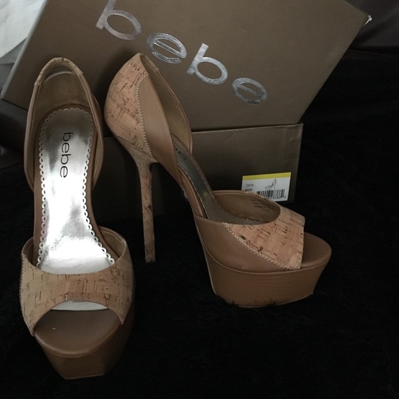 bebe cork heels