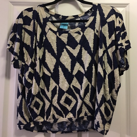Navy and Beige crop top