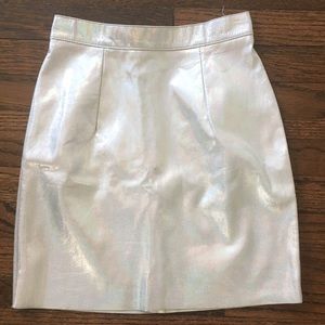 NWT American Apparel Silver Leather Mini