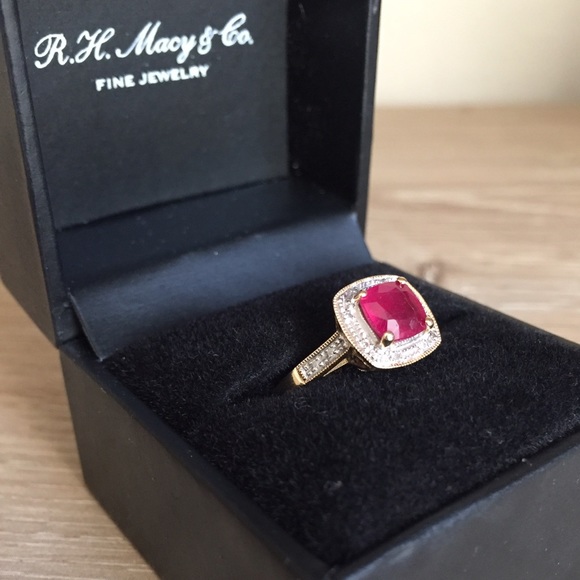 Ruby and Diamond Accent Ring in 14k Gold