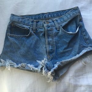 Denim high waisted shorts