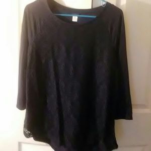 Three quarter length lace t-shirt