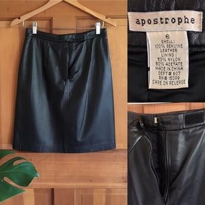 Apostrophe Leather Skirt