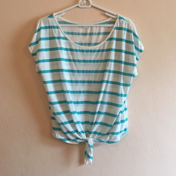 Tie-front Boxy Striped Top