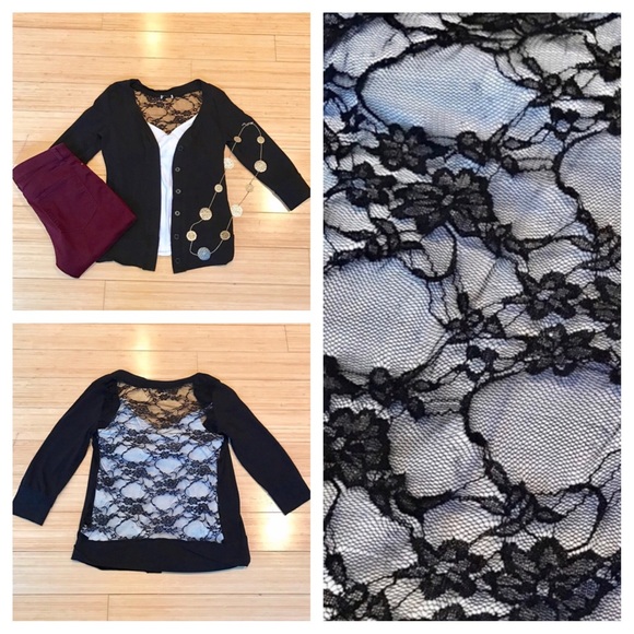 Lace Back Cardigan - Picture 1 of 4