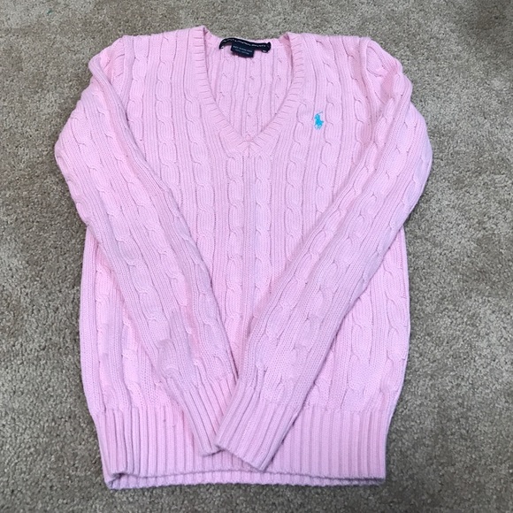 Pink Ralph Lauren V-Neck Sweater